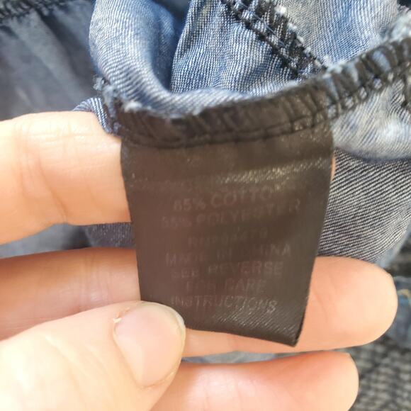 Whimsigoth Fairy Grunge Skirt Womens Large Blue Boho Tiered Maxi Smocked Waist - Picture 7 of 8